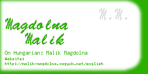 magdolna malik business card